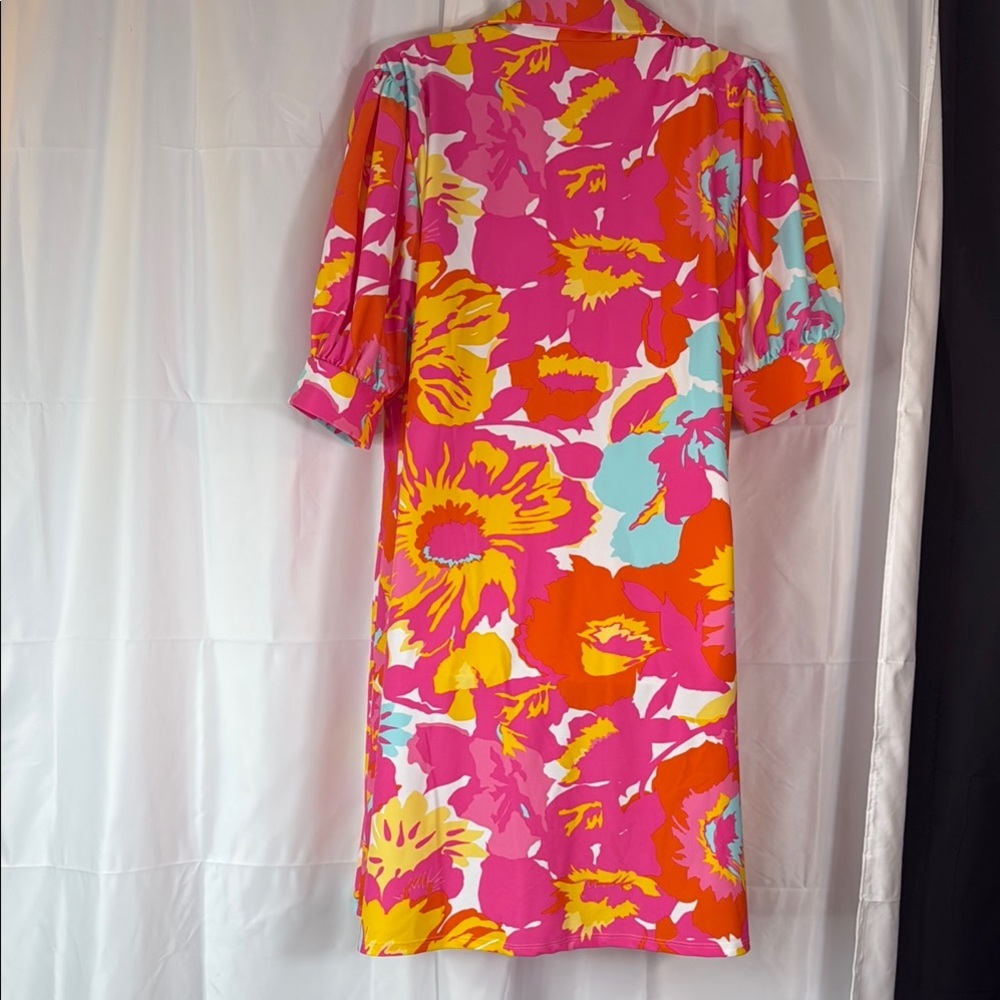 Rudy Connally Orange & Flora Multi-Color Sheath Dress - Picture 7 of 10